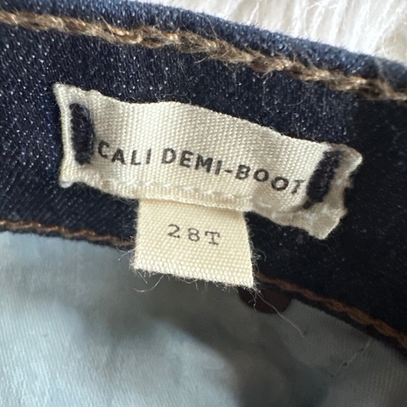 Madewell Cali Demi Boot Jeans Pants Dark Blue Wash Denim High Rise Size 28 Tall - Picture 6 of 8